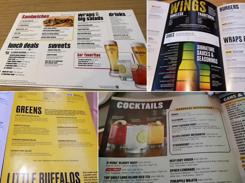 Buffalo Wild Wings Menu
