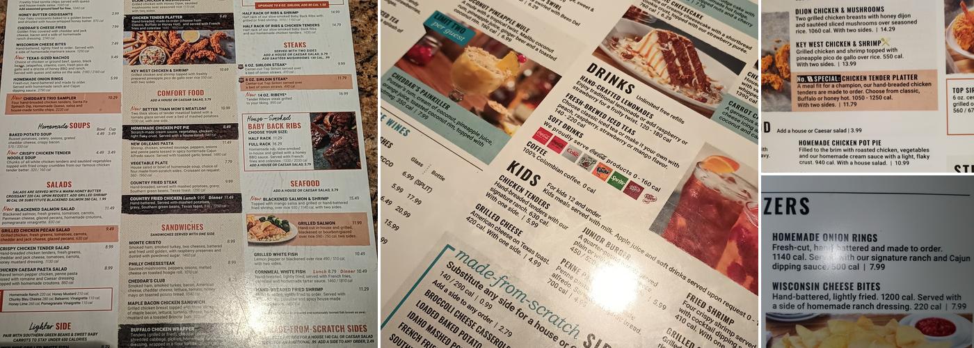 Cheddar's Scratch Kitchen Menu