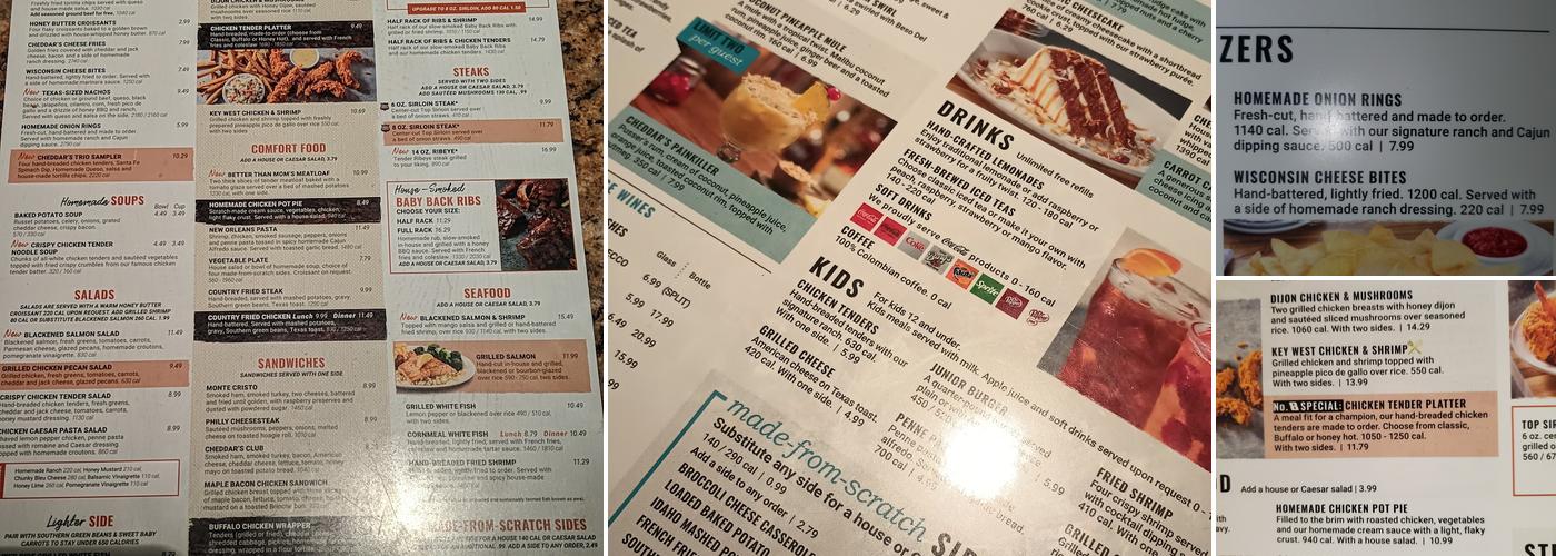 Cheddar's Scratch Kitchen Menu