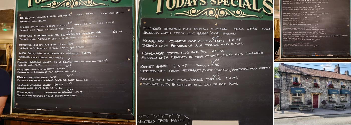 The Waldegrave Arms Menu
