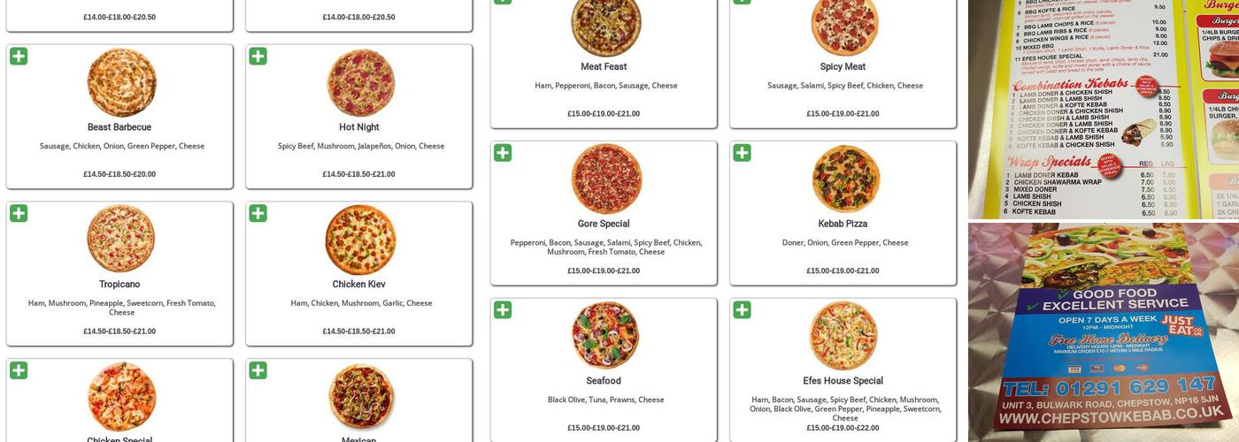 Efes Kebab & Pizza Menu