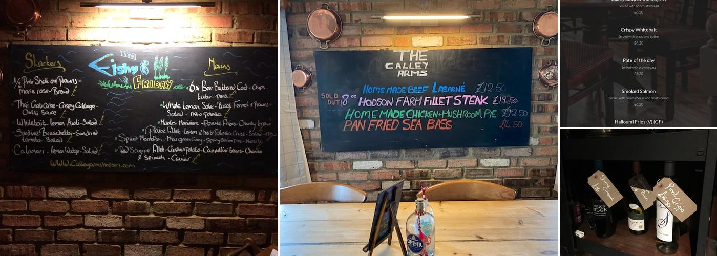 The Calley Arms Menu