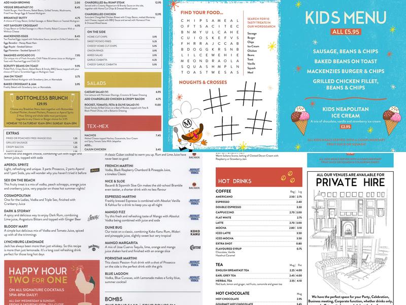 Mackenzies Bar & Kitchen Menu