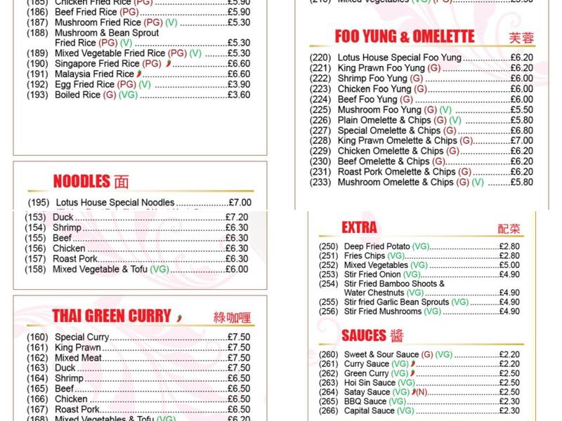 Lotus House Menu