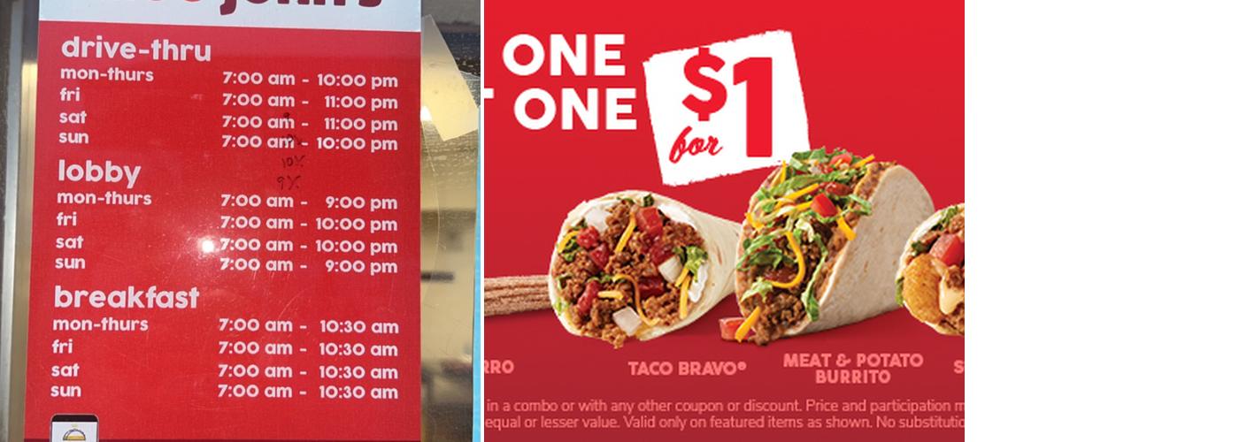 Taco John's Menu