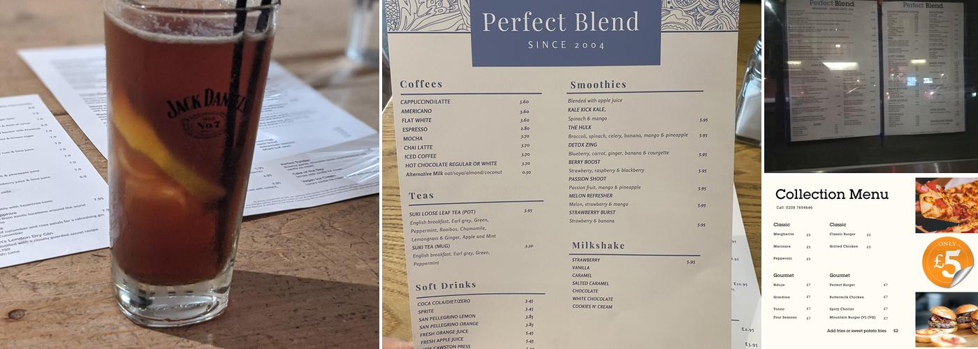 Perfect Blend Menu