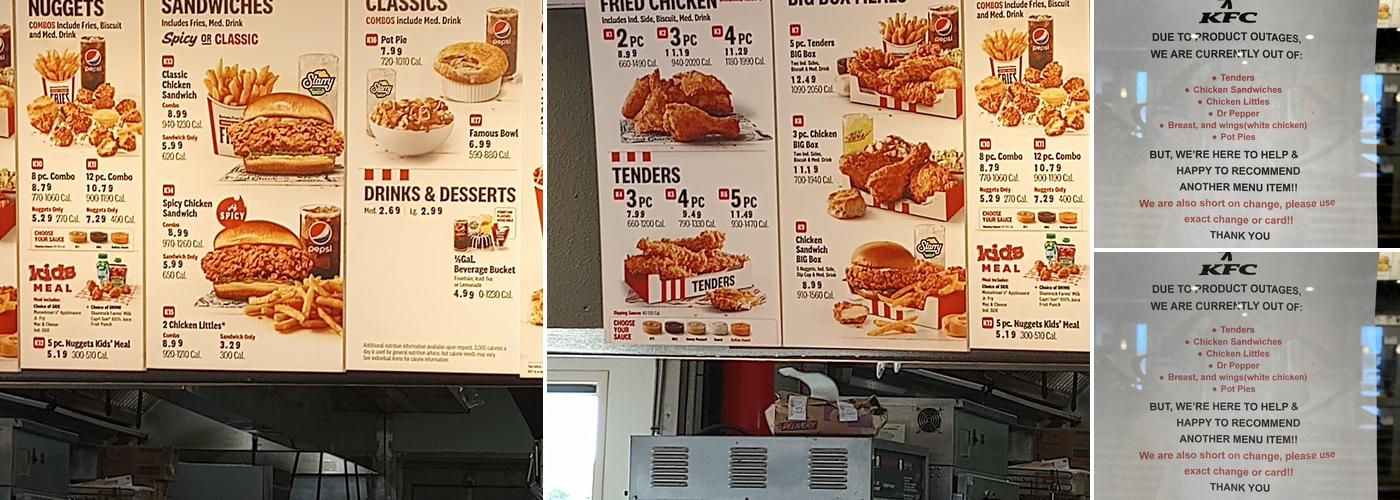 KFC Menu