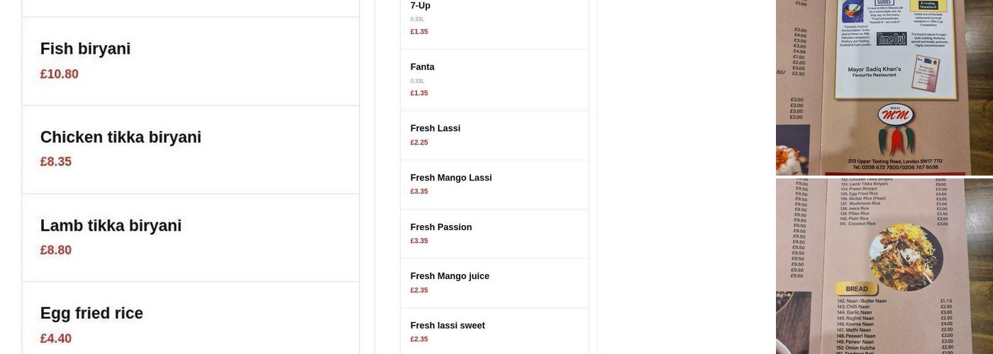 Mirch Masala Tooting Menu