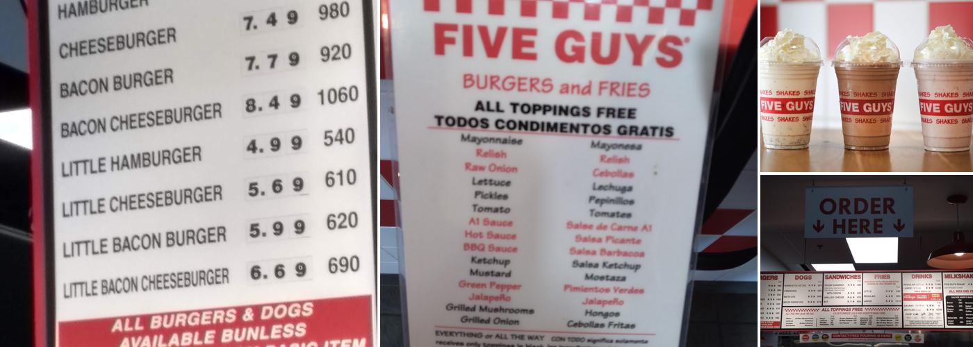 Five Guys Menu