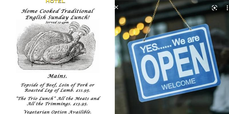 The Royal Oak Hotel Menu