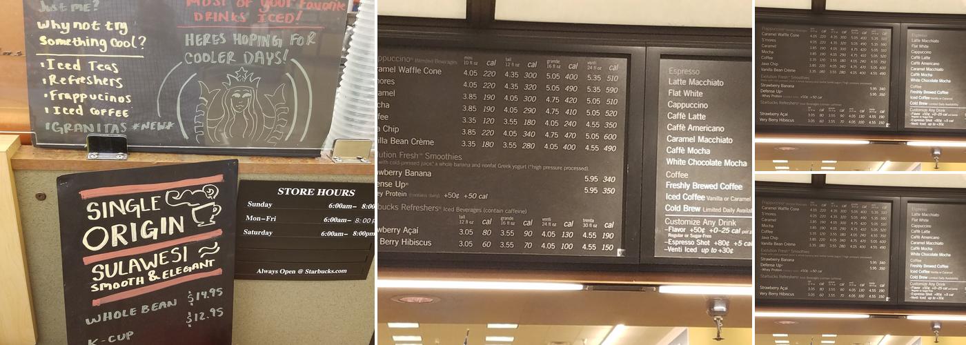 Starbucks Menu