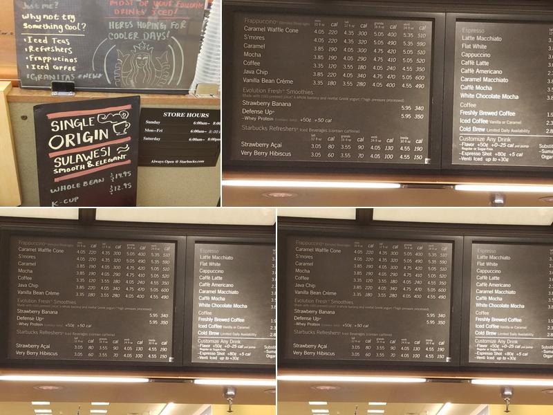 Starbucks Menu