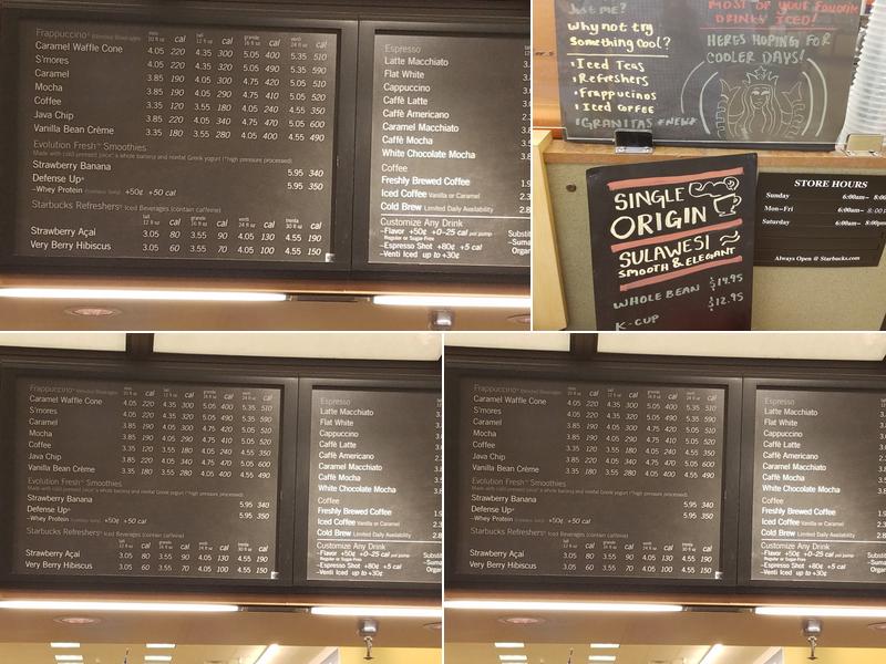 Starbucks Menu