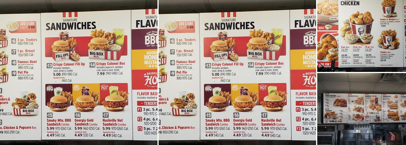 KFC Menu
