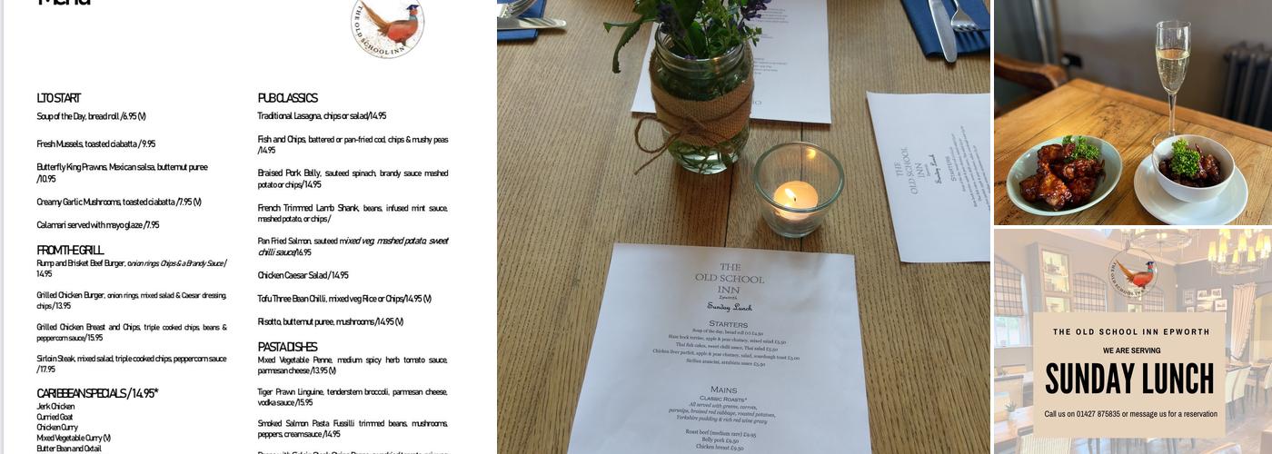 The Old School Inn Menu