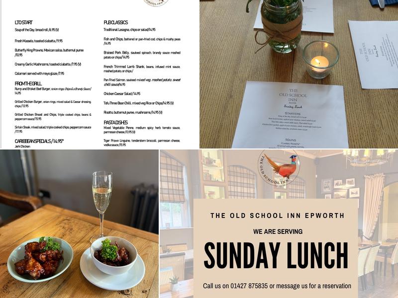 The Old School Inn Menu