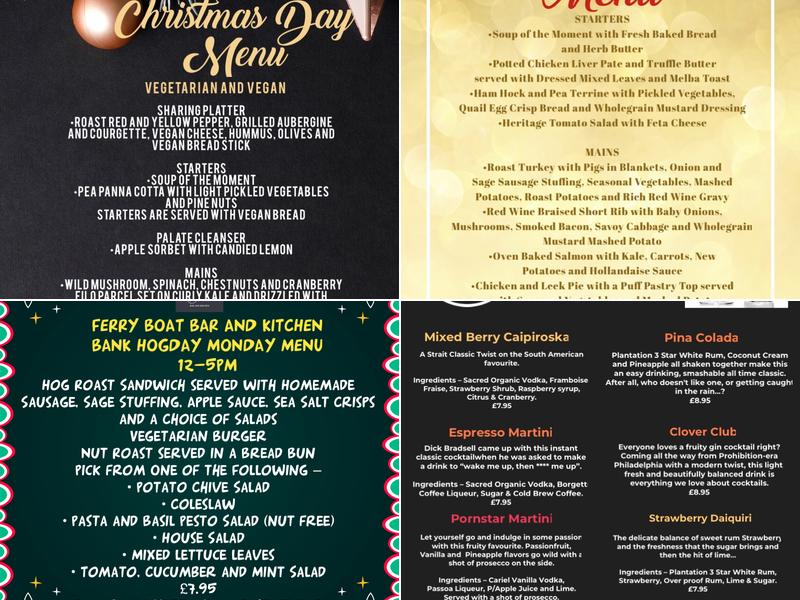 The Ferry Boat Bar and Kitchen Menu