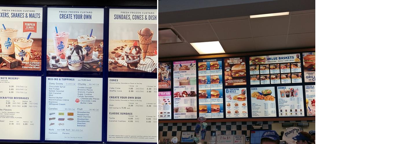 Culver’s Menu