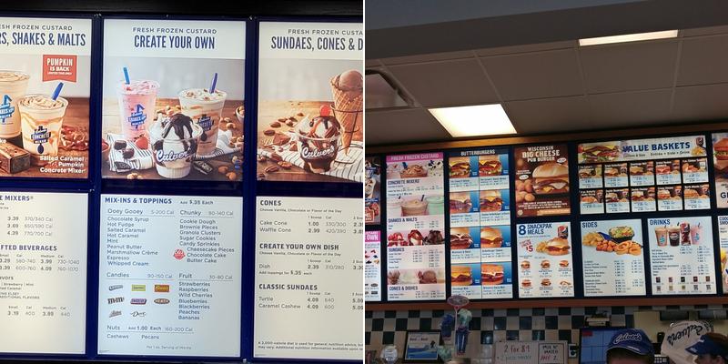Culver’s Menu
