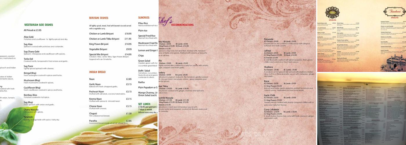 India Gate Menu