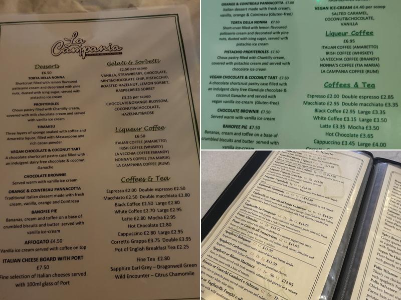 La Campania Menu