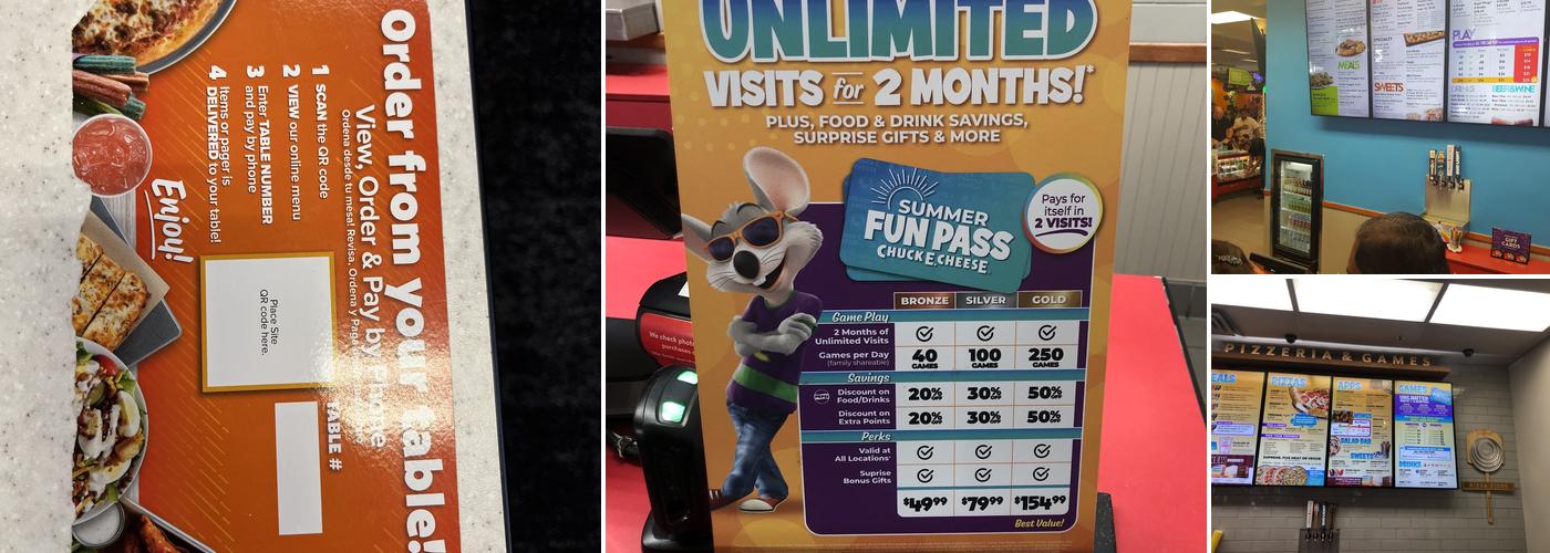 Chuck E. Cheese Menu