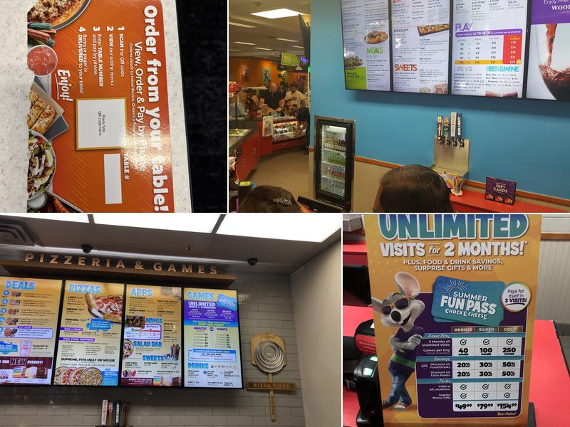 Chuck E. Cheese Menu