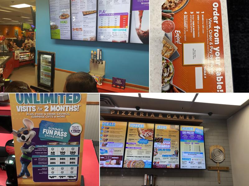 Chuck E. Cheese Menu