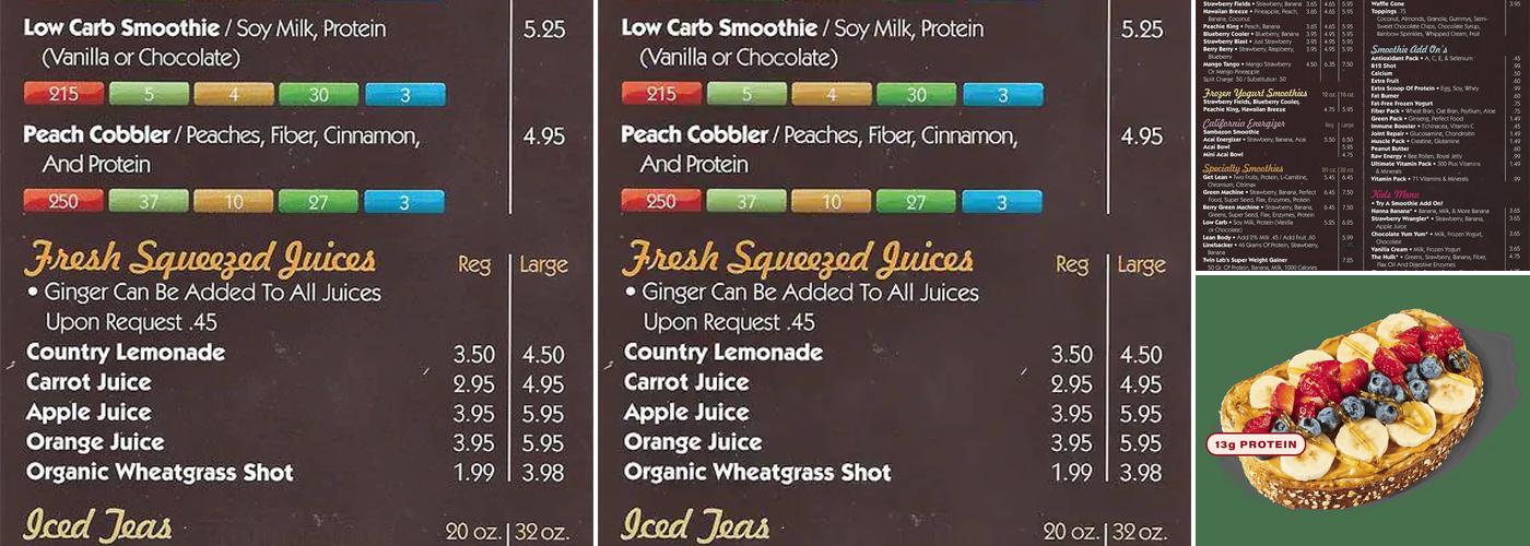 Smoothie King Menu