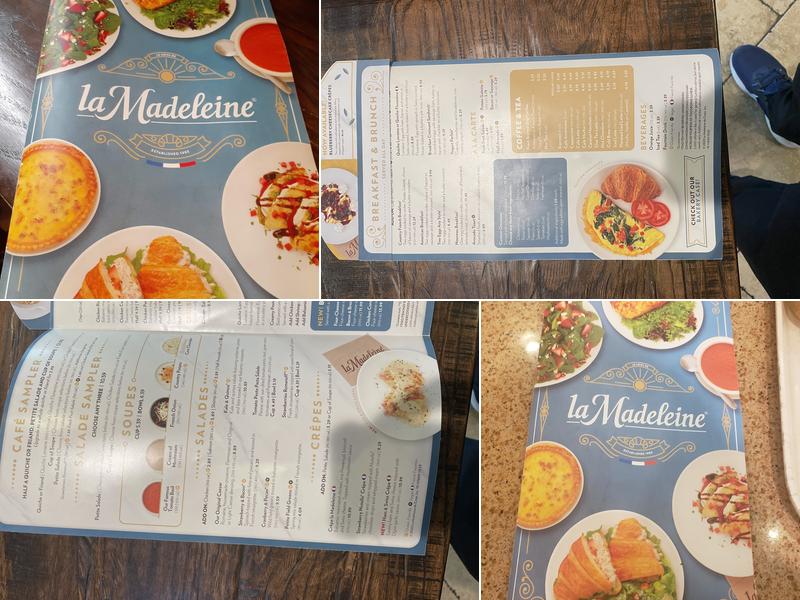 la Madeleine Menu