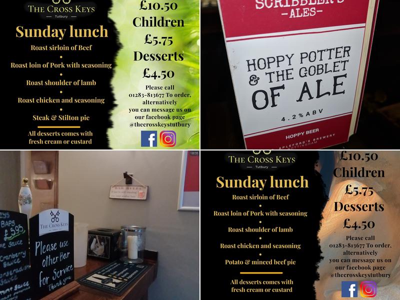 The Cross Keys Free House Menu