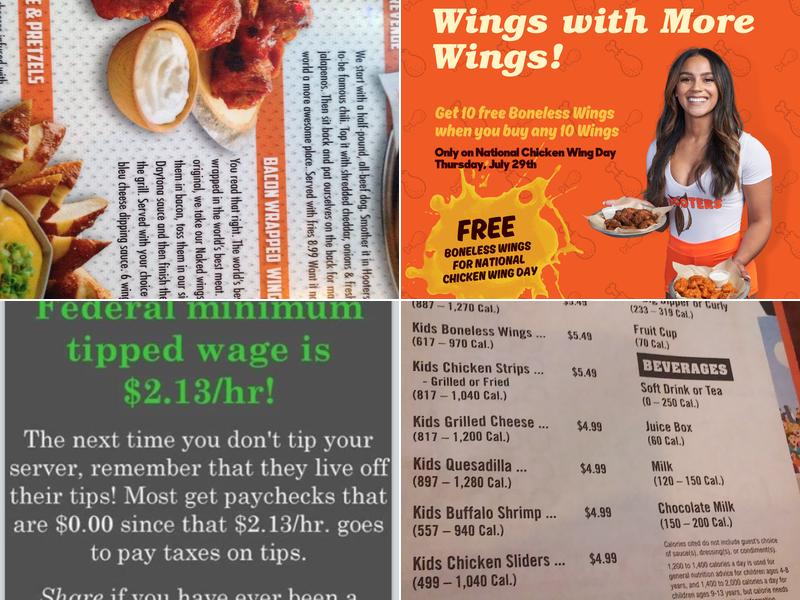 Hooters Menu