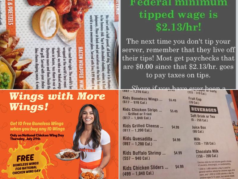 Hooters Menu