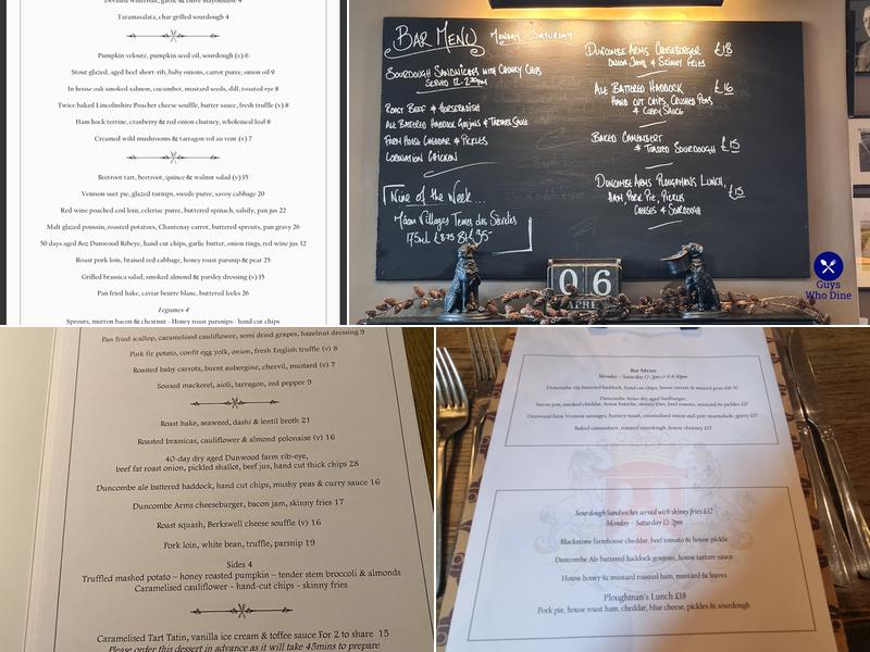 The Duncombe Arms Menu