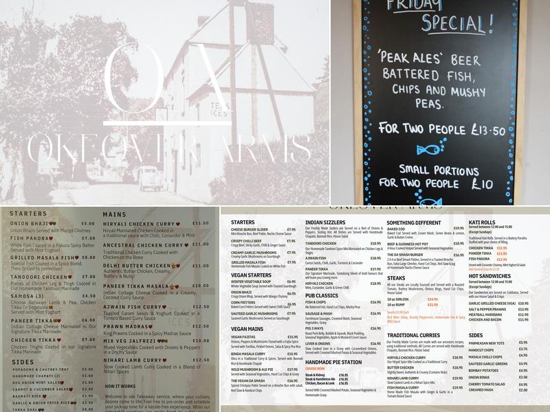 The Okeover Arms Menu