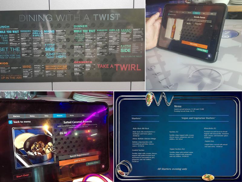 Rollercoaster Restaurant Menu