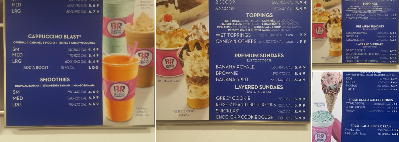 Baskin-Robbins Menu