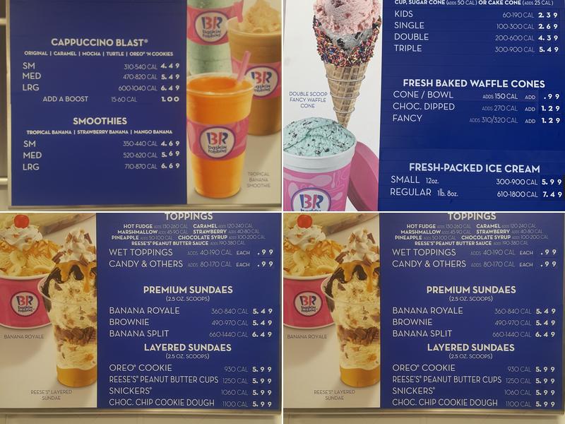 Baskin-Robbins Menu