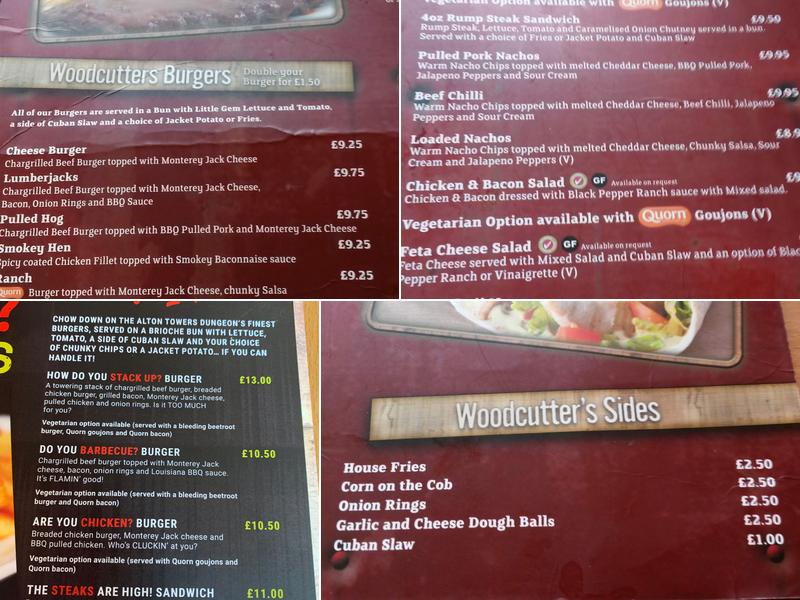 Woodcutter's Bar & Grill Menu