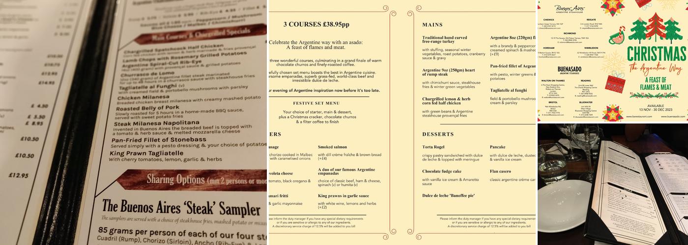 Buenos Aires Argentine Steakhouse - Wimbledon Menu