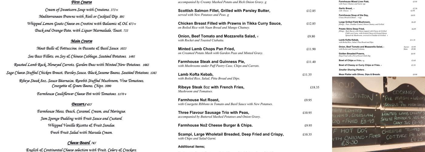 The Farmhouse Inn Menu