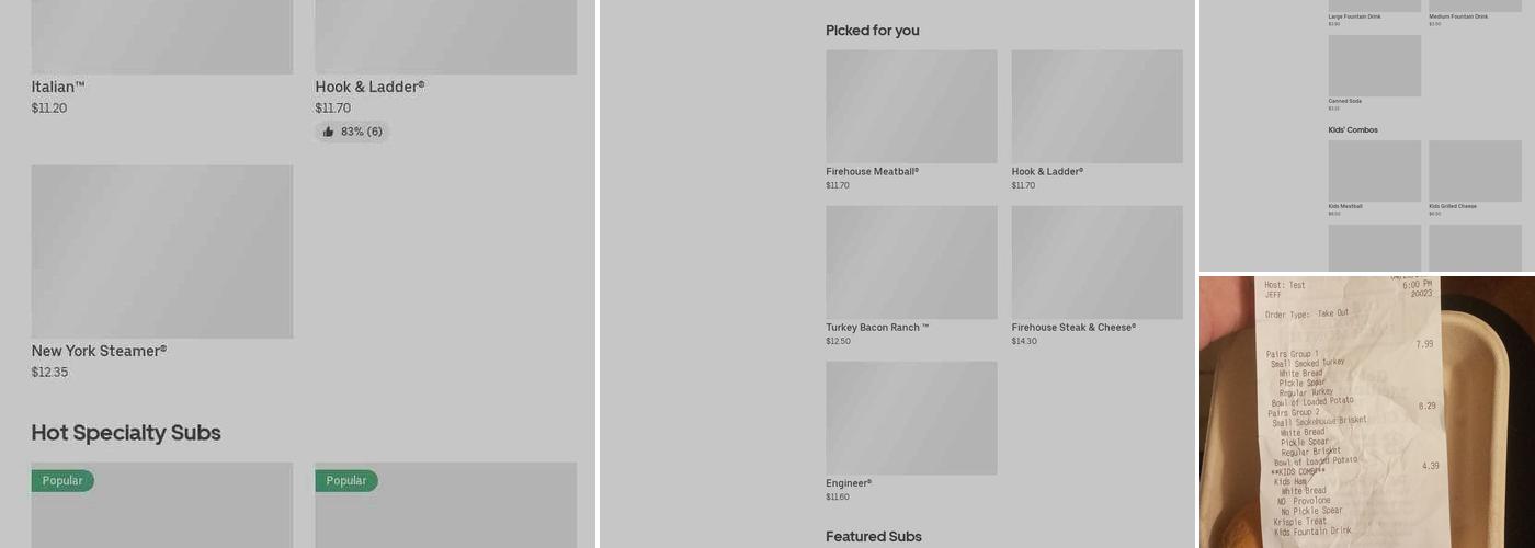 Firehouse Subs Zero Street Menu