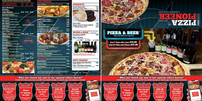 Pizza Pioneer Menu