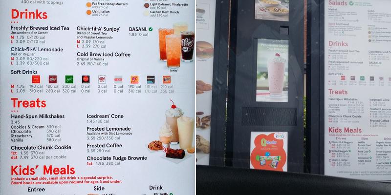 Chick-fil-A Menu