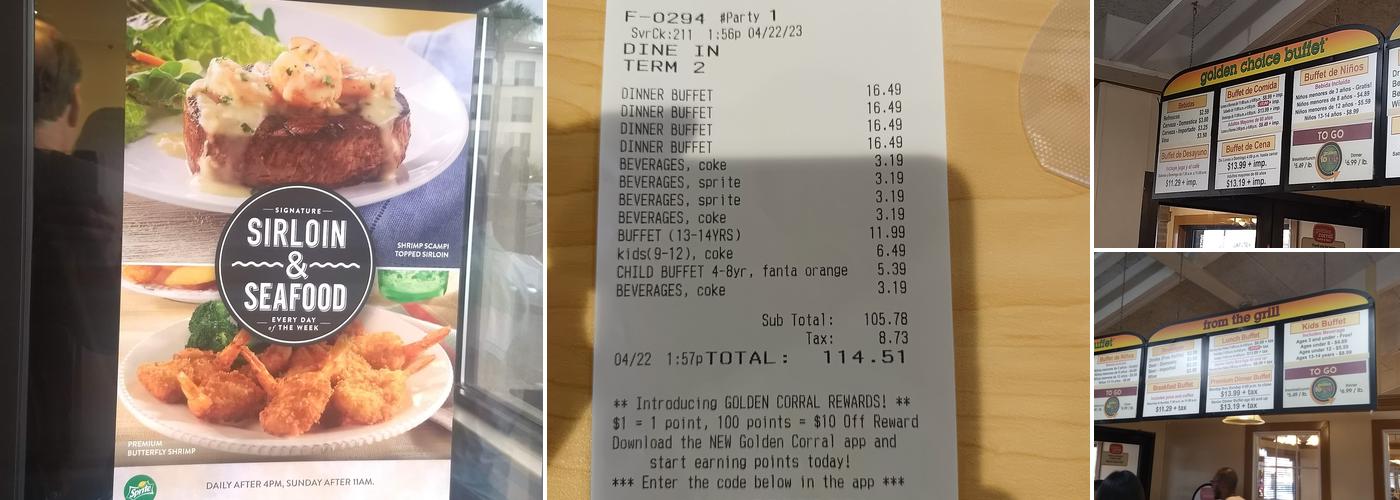 Golden Corral Buffet & Grill Menu