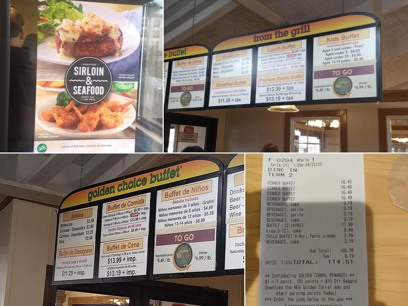 Golden Corral Buffet & Grill Menu