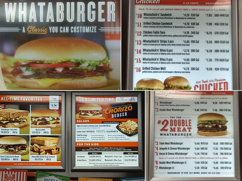 Whataburger Menu