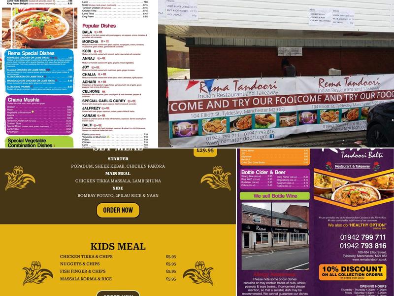 Rema Tandoori Balti Menu