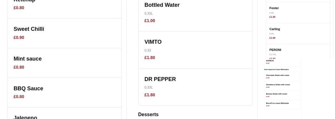 Italiano - Westhoughton Menu