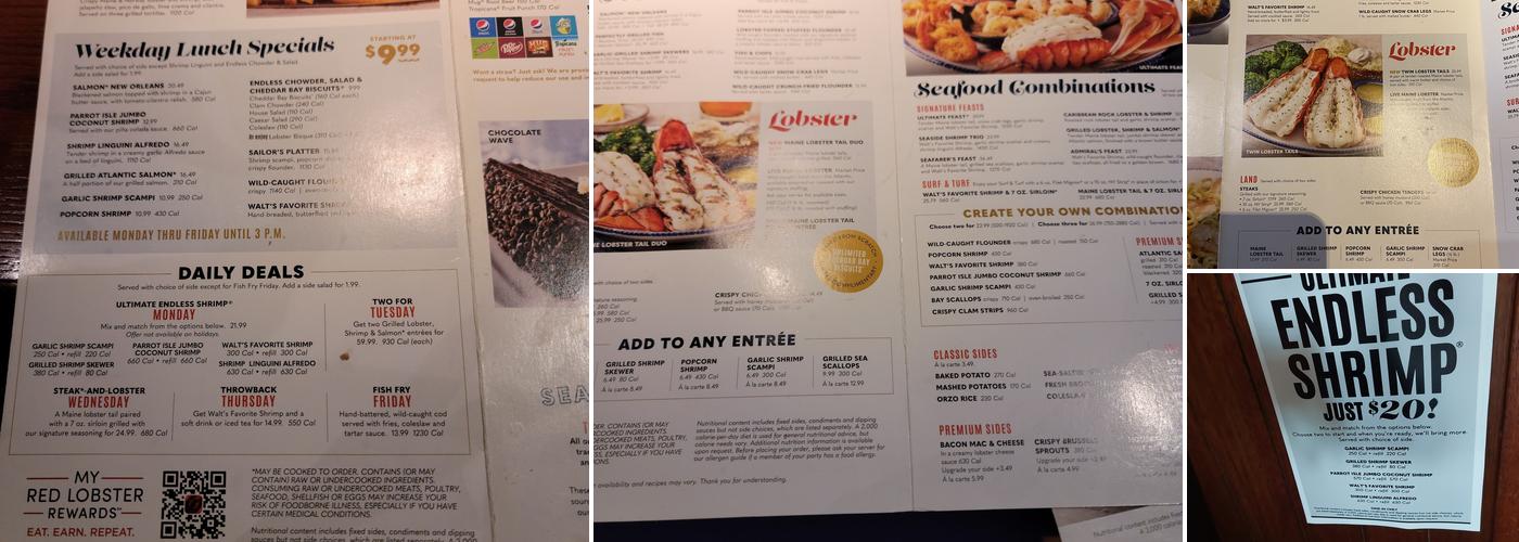 Red Lobster Menu